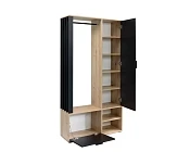 Předsíňová stěna se zrcadlem MILO J 100x189 dub černý 4.jpg