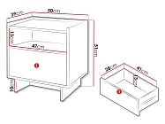 Noční stolek YASUMI S50 - Furnipol.cz