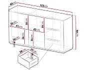 Kombinovaná drážkovaná komoda Hilafin 2D3S pískově béžová + zlatá 3.jpg