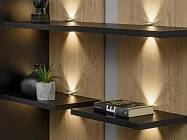 Obývací stěna SOUL s LED podsvícením černá/dub - Furnipol.cz