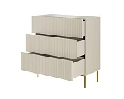 Komoda Nicole 100 cm s rýhovaným čelem kašmír černé nohy 2.jpg