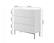 Komoda Nicole 100 cm s rýhovaným čelem kašmír černé nohy 4.jpg