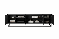 TV skříňka ASHA 200 cm černý  kovový rám 3.jpg
