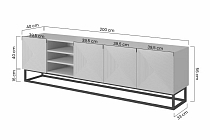 TV skříňka ASHA 200 cm černý  kovový rám 4.jpg
