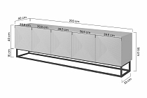 TV skříňka ASHA 200 cm dub artisan na kovovém rámu 2.jpg