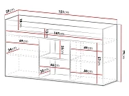 Komoda FIORE 150 2D s led osvětlením - Furnipol.cz