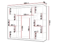 Šatní skříň INFINITY 250 II s posuvnými dveřmi a zrcadlem - Furnipol.cz