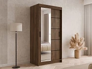 Šatní skříň INFINITY 120 III s posuvnými dveřmi a zrcadlem - Furnipol.cz