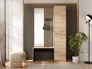 Předsíňová skříň ANCERTA - Dub artisan + Černá - Furnipol.cz
