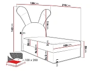 Dětská postel BUNNY LIGHT 100x200 s topperem