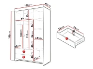 Dětská šatní skříň 3D2S LEXI REG 1