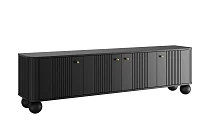 TV stolek Vesper 4D 187 cm - černý zlaté úchyty kulaté nohy.jpg
