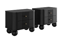 Set nočních stolků Vesper 56 cm - černá  zlaté úchytky  kulaté černé nohy.jpg