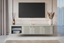 Závěsná TV skříňka Vesper 187 cm třídveřová - kašmír  černé úchyty.jpg