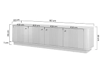TV stolek Vesper 4D 187 cm na soklu - černý zlaté úchyty.jpg