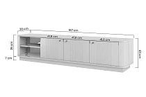TV stolek Vesper 3D 187 cm na soklu - černý  černé úchyty 1.jpg