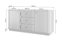 Komoda Vesper 160 cm se zásuvkami na soklu - černá  černé úchyty.jpg