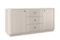Komoda Vesper 160 cm se zásuvkami na soklu - kašmír černé úchyty.jpg