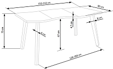Rozkládací jídelní stůl DICKSON 150-210 cm černá přírodní