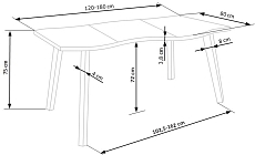 Rozkládací jídelní stůl DICKSON 120-180 cm černá přírodní