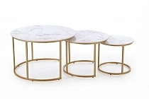 Set konferenčních stolků GILDA - Bílý mramor