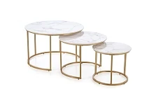 Set konferenčních stolků GILDA - Bílý mramor