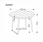 Jídelní stůl kulatý BARRY Ořech