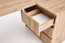 Rohový psací stůl s policemi Bega Dub 