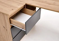 Rohový psací stůl BEGA Dub Artisan/Grafitový