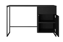 Psací stůl Asha 120 cm - černý mat / černý kovový rám - furnipol