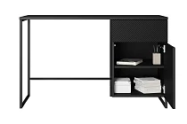 Psací stůl Asha 120 cm - černý mat / černý kovový rám - furnipol