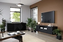 Komoda ASHA 167 cm černý mat se zásuvkami | furnipol.cz