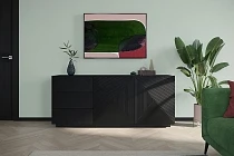 Komoda ASHA 167 cm černý mat se zásuvkami | furnipol.cz
