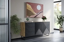 Komoda ASHA 167 cm dub artisan / černý mat | furnipol.cz