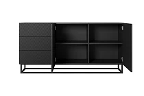 Komoda ASHA 167 cm černý mat – černý kovový rám | furnipol.cz