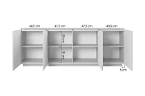 Komoda ASHA 200 cm černý mat – drážkovaná čela | furnipol.cz