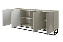 Komoda ASHA 200 cm kašmír – černý kovový rám | furnipol.cz