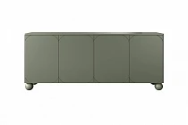 Komoda Sonatia II 200 cm čtyřdveřová se čtyřmi skrytými zásuvkami - olivová / nohy koule