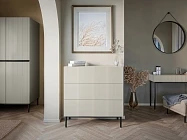 Komoda NICOLE 100 cm se zásuvkami kašmír – černé nožky | furnipol.cz