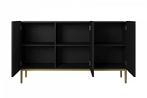 Komoda NICOLE 150 cm černý mat – zlaté nohy | furnipol.cz