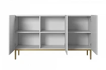 Komoda NICOLE 150 cm bílý mat – zlaté nožky | furnipol.cz