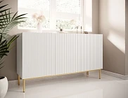 Komoda NICOLE 150 cm bílý mat – zlaté nožky | furnipol.cz