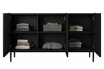 Komoda NICOLE 150 cm černý mat – černé nožky | furnipol.cz