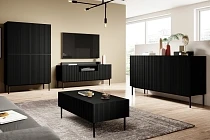 Komoda NICOLE 150 cm černý mat – černé nožky | furnipol.cz
