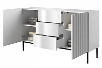 Komoda NICOLE 150 cm se zásuvkami bílý mat – černé nohy | furnipol.cz