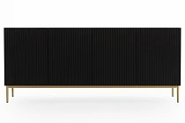 Komoda NICOLE 200 cm černý mat – zlaté nohy | furnipol.cz
