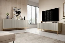 Komoda NICOLE 200 cm kašmír – zlaté nožky | furnipol.cz