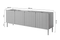 Komoda NICOLE 200 cm černý mat – černé nohy | furnipol.cz