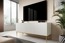 Komoda NICOLE 200 cm bílý mat – zlaté nožky | furnipol.cz