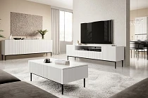 Komoda NICOLE 200 cm bílý mat – černé nohy | furnipol.cz